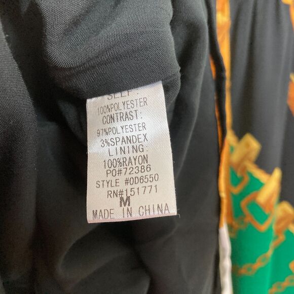 Gilli Women's Midi Dress Button Up Size M Chain Print Lined Luxury Designer - Picture 10 of 11